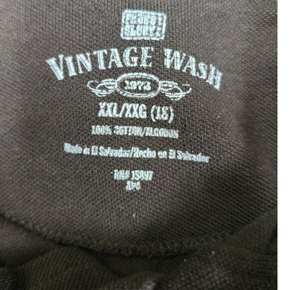 Faded Glory Vintage Washed Short Sleeved Collard Polo Shirt Boy's Size XXL (18) - Picture 10 of 10